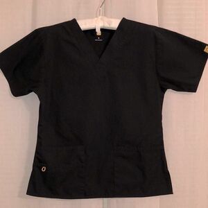 Wonder Wink S Black Scrub Top